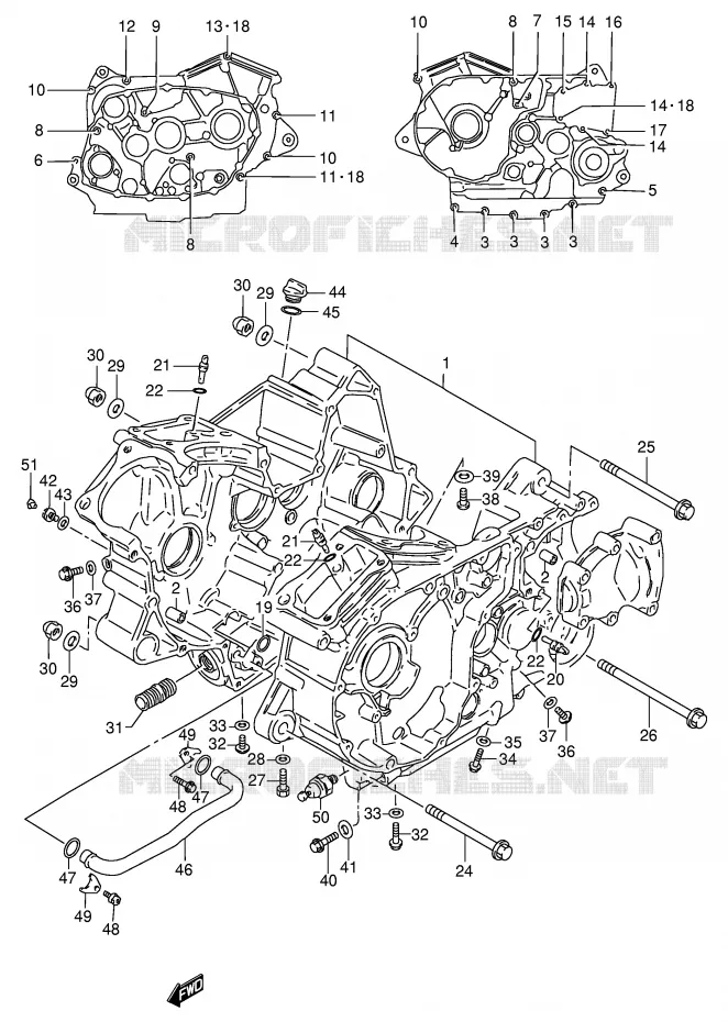 CRANKCASE Suzuki MOTO 600 INTRUDER 1996  VS600GLT(E2)