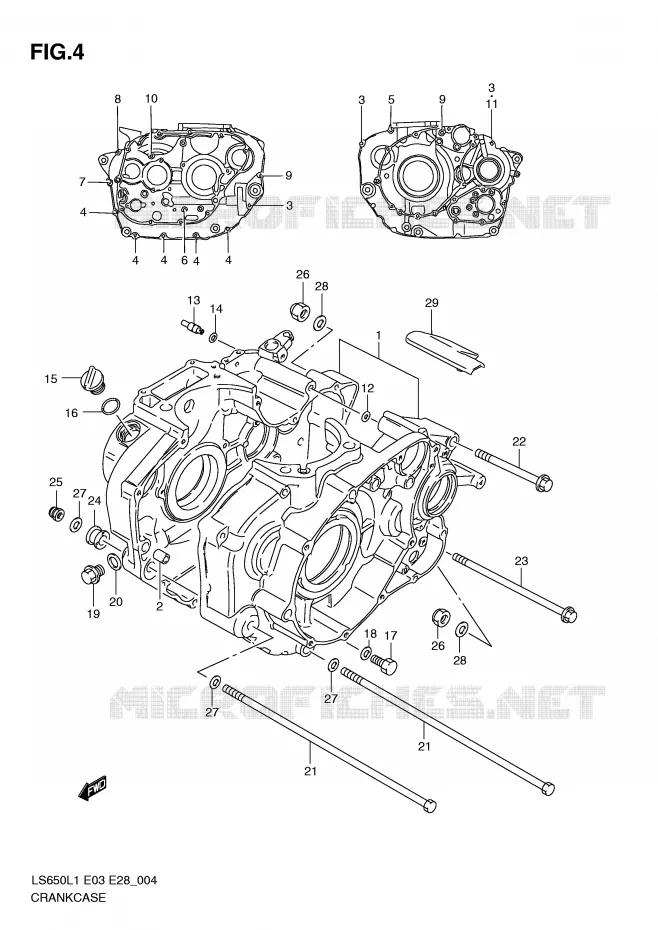 CRANKCASE Suzuki MOTO 650 BOULEVARD 2011  LS650L1(E3/E28)