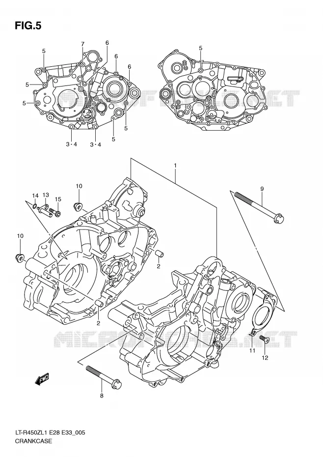 CRANKCASE Suzuki QUAD 450 QUADRACER 2011  LT-R450L1(E28/E33)