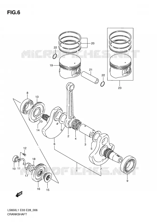 CRANKSHAFT Suzuki MOTO 650 BOULEVARD 2011  LS650L1(E3/E28)