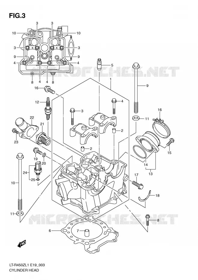 CYLINDER HEAD Suzuki QUAD 450 QUADRACER 2011  LT-R450ZL1(E19)