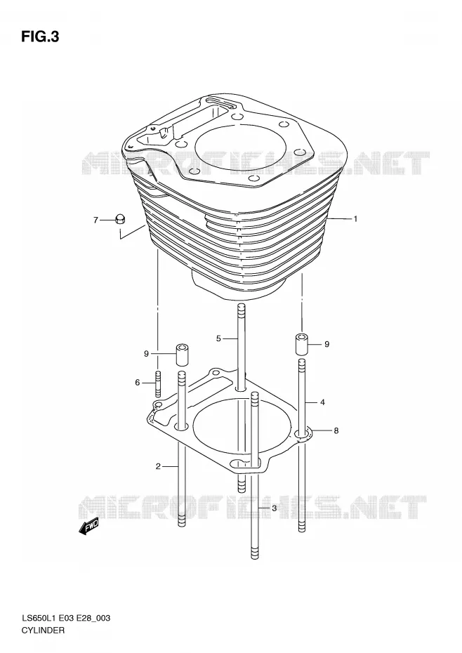 CYLINDER Suzuki MOTO 650 BOULEVARD 2011  LS650L1(E3/E28)