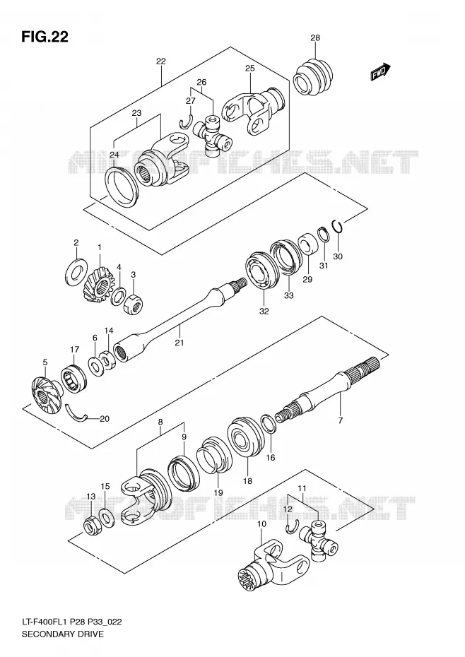 DRIVESHAFT Suzuki QUAD 400 KINGQUAD 2011  LT-F400FZL1(P28/P33)