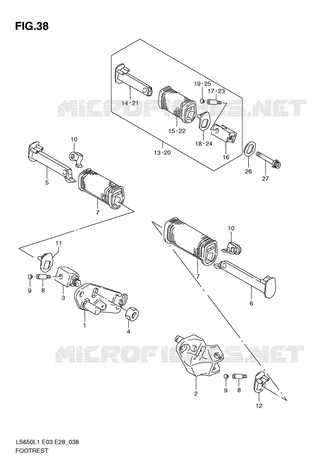 FOOTREST Suzuki MOTO 650 BOULEVARD 2011  LS650L1(E3/E28)