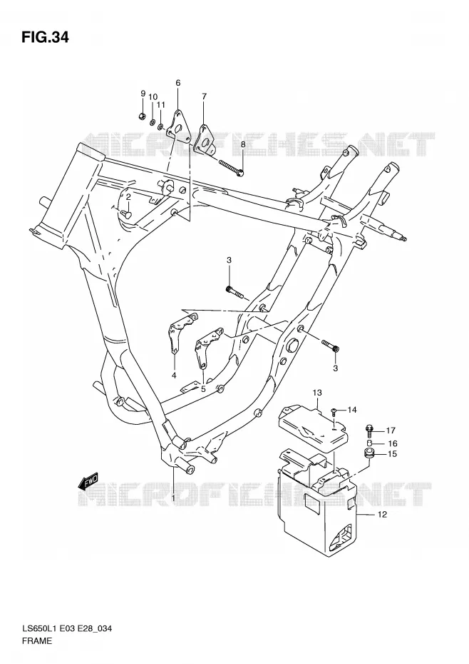 FRAME (LS650L1 E3) Suzuki MOTO 650 BOULEVARD 2011  LS650L1(E3/E28)
