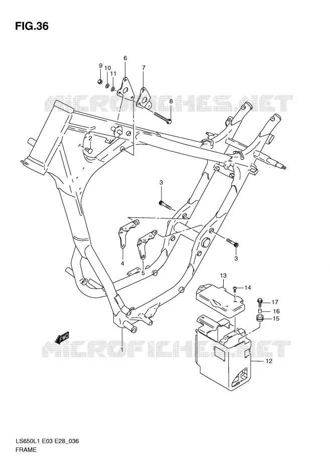 FRAME (LS650L1 E33) Suzuki MOTO 650 BOULEVARD 2011  LS650L1(E3/E28)