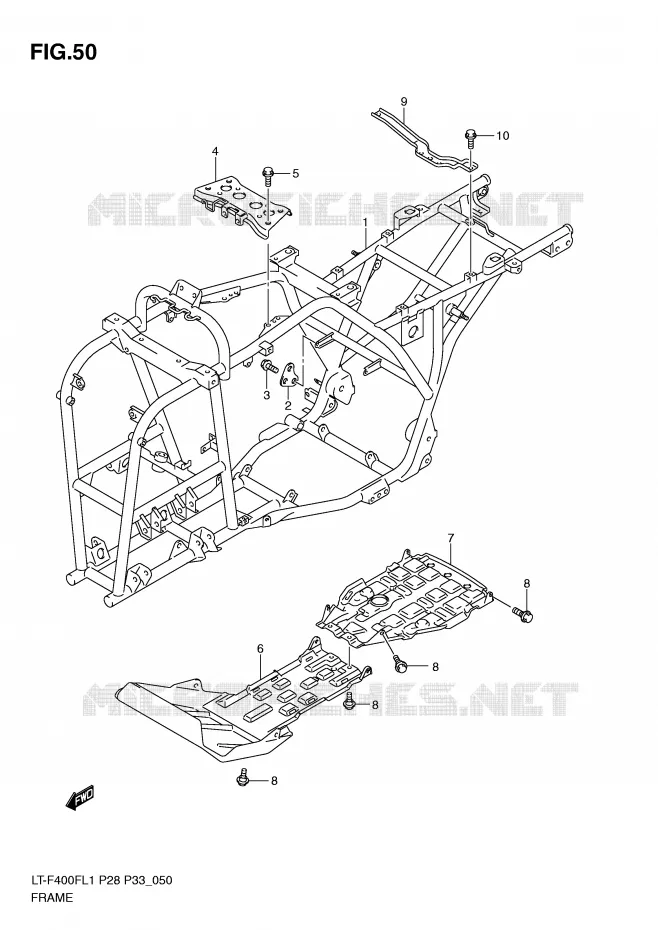 FRAME Suzuki QUAD 400 KINGQUAD 2011  LT-F400FZL1(P28/P33)