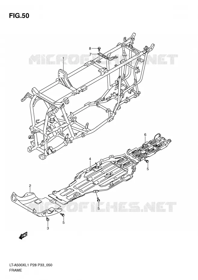 FRAME Suzuki QUAD 500 KINGQUAD 2011  LT-A500XZL1(P28/P33)