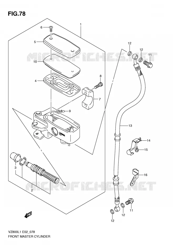 FRONT MASTER CYLINDER Suzuki MOTO 800 MARAUDER 2011  VZ800L1(E2)
