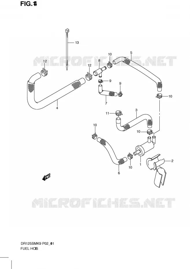 FUEL HOSE Suzuki MOTO 125 DR 2010  DR125SML0