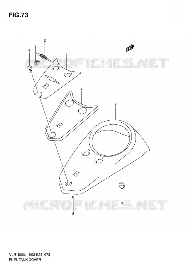 FUEL TANK COVER Suzuki MOTO 1800 BOULEVARD 2011  VLR1800TL1(E3/E28)