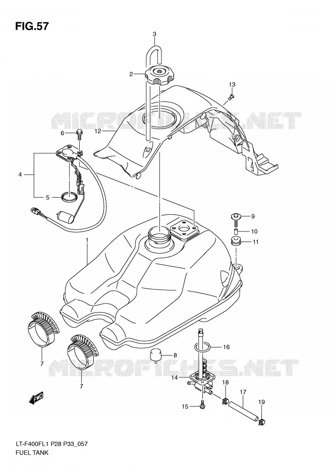 FUEL TANK Suzuki QUAD 400 KINGQUAD 2011  LT-F400FZL1(P28/P33)