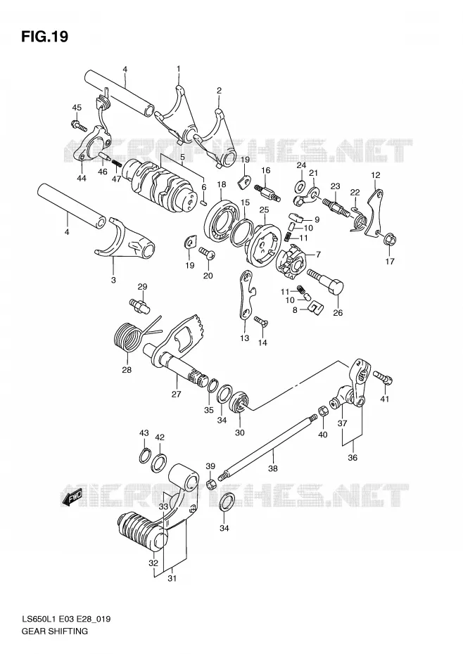 GEAR SHIFTING ASSY Suzuki MOTO 650 BOULEVARD 2011  LS650L1(E3/E28)