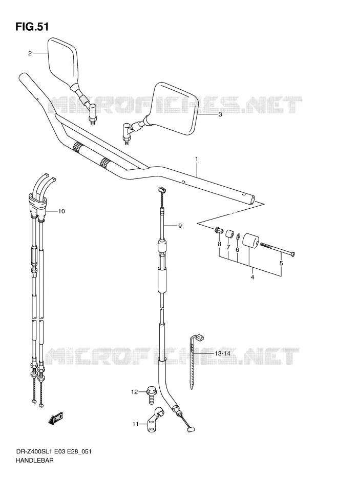 HANDLEBAR Suzuki MOTO 400 DR-Z 2011  DR-Z400SL1(E3/E28)