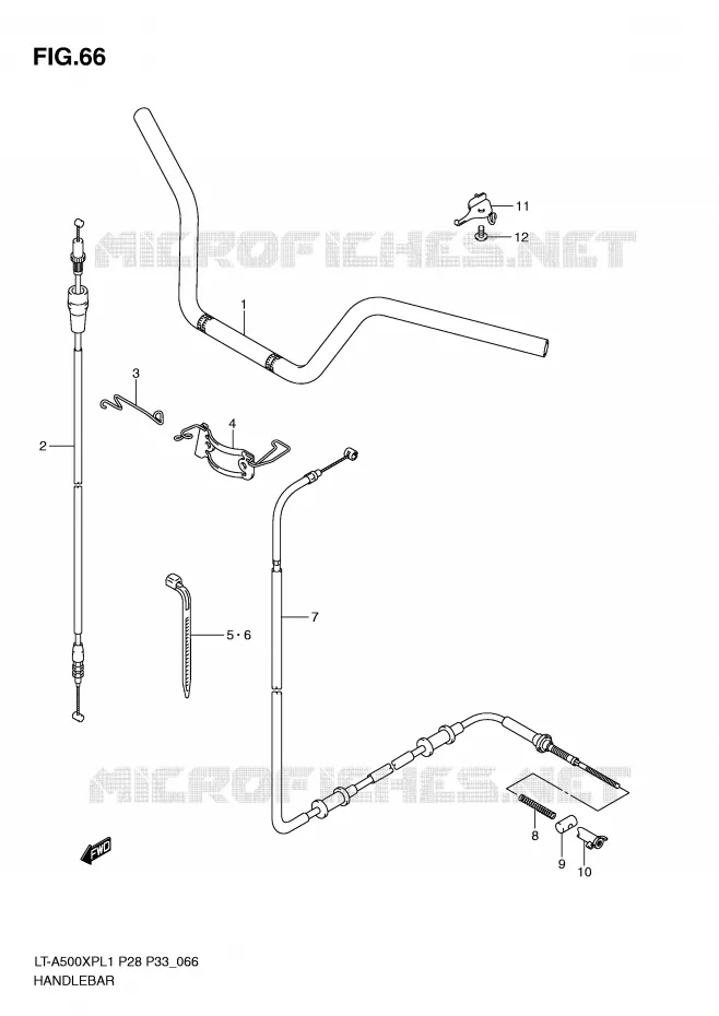 HANDLEBAR Suzuki QUAD 500 KINGQUAD 2011  LT-A500XPZL1(P28/P33)