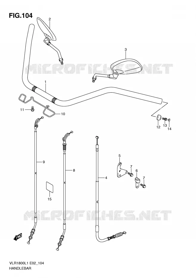 HANDLEBAR (VLR1800L1 E19) Suzuki MOTO 1800 INTRUDER 2011  VLR1800TL1(E2)