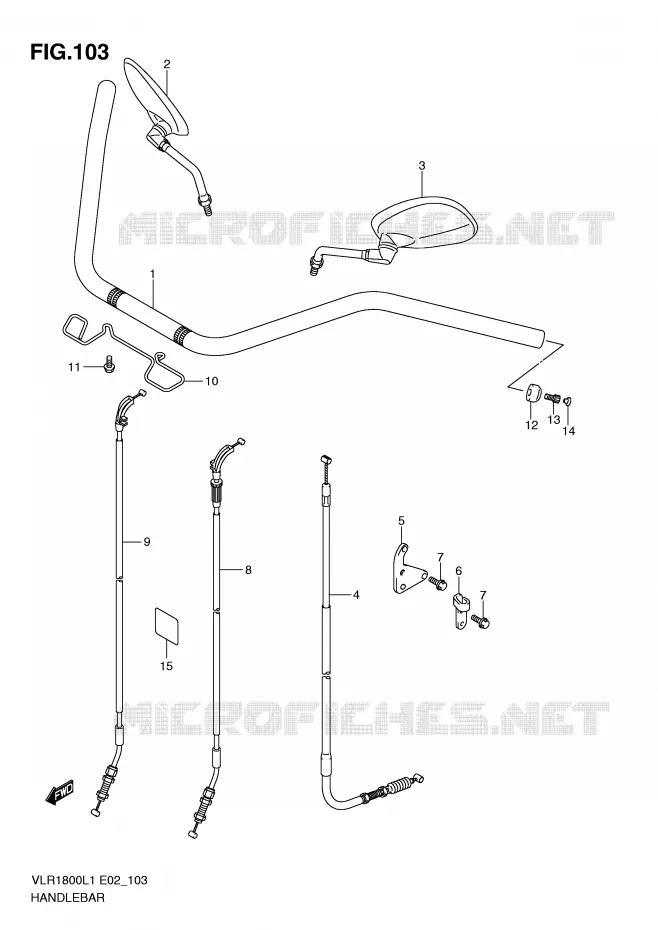 HANDLEBAR (VLR1800L1 E2) Suzuki MOTO 1800 INTRUDER 2011  VLR1800TL1(E2)