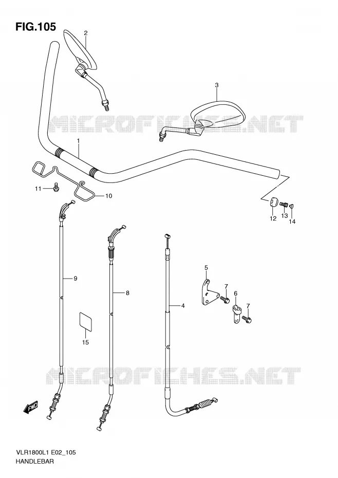 HANDLEBAR (VLR1800L1 E24) Suzuki MOTO 1800 INTRUDER 2011  VLR1800UFL1(E2)