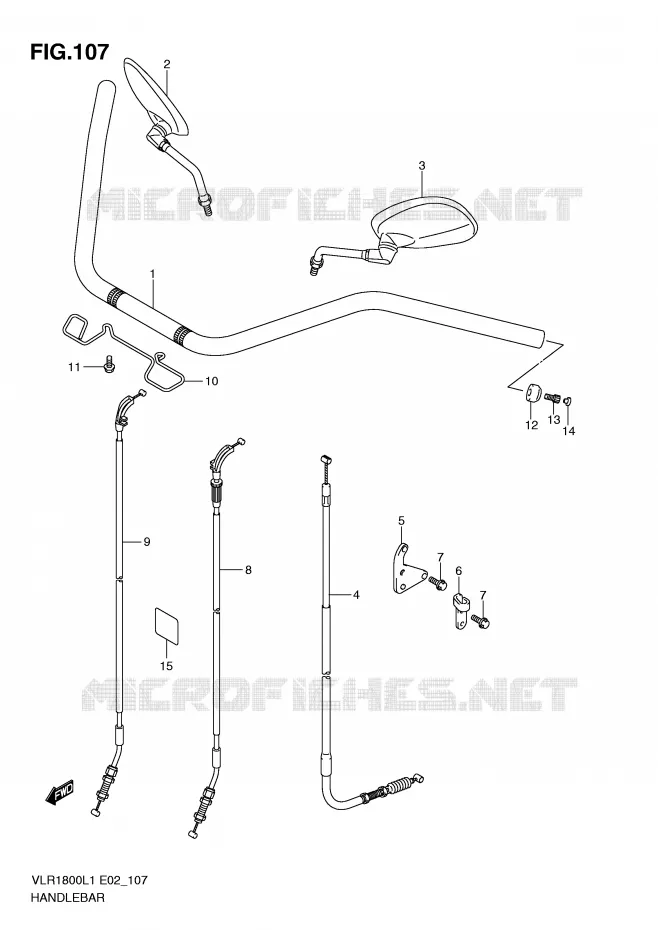 HANDLEBAR (VLR1800TL1 E19) Suzuki MOTO 1800 INTRUDER 2011  VLR1800TL1(E2)