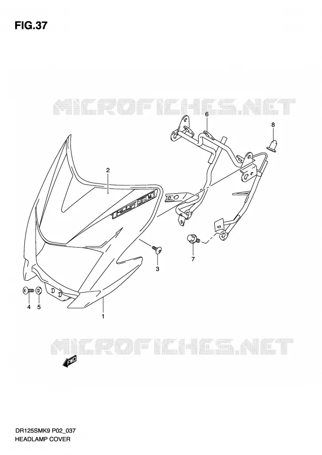 HEADLIGHT COVER (MODEL K9) Suzuki MOTO 125 DR 2010  DR125SML0