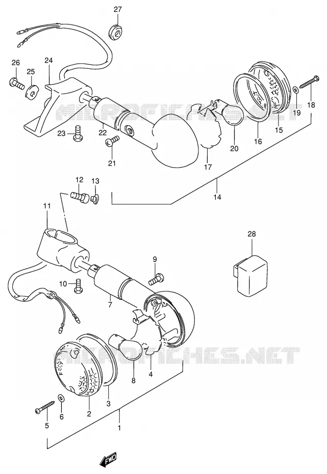 INDICATORS (MODEL T/V) Suzuki MOTO 600 INTRUDER 1997  VS600GLFV(E2)