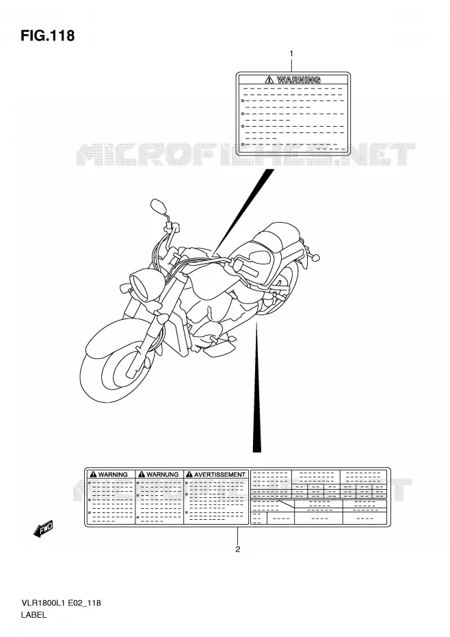 LABEL (VLR1800L1 E2) Suzuki MOTO 1800 INTRUDER 2011  VLR1800UFL1(E2)