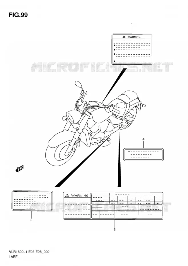 LABEL (VLR1800L1 E3) Suzuki MOTO 1800 INTRUDER 2011  VLR1800TL1(E3/E28)