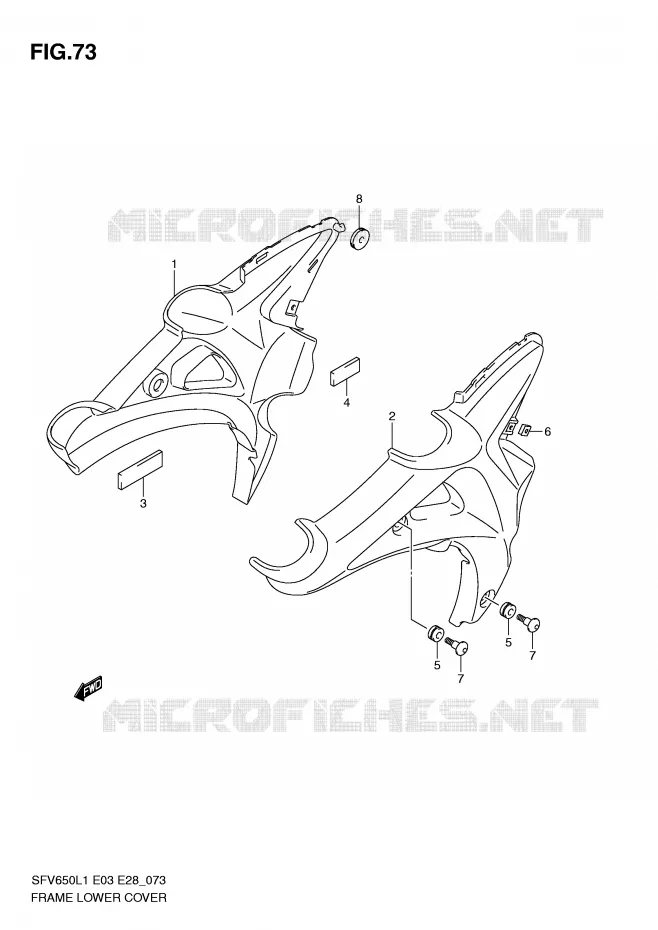 LOWER FAIRING Suzuki MOTO 650 GLADIUS 2011  SFV650AL1(E3/E28)