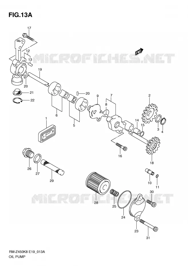 OIL PUMP (RM-Z450L1) Suzuki MOTO 450 RM-Z 2011  RM-Z450L1(E19)