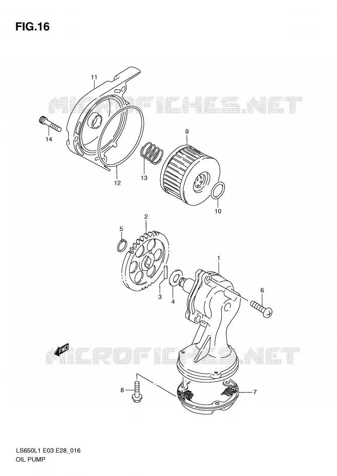 OIL PUMP Suzuki MOTO 650 BOULEVARD 2011  LS650L1(E3/E28)