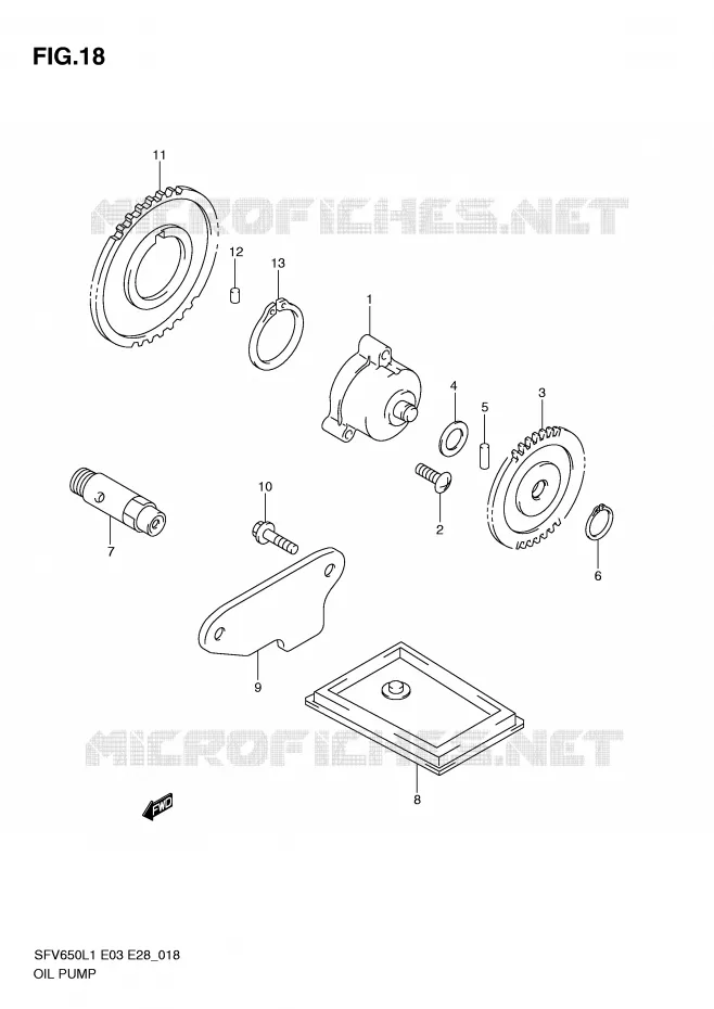 OIL PUMP Suzuki MOTO 650 GLADIUS 2011  SFV650AL1(E3/E28)