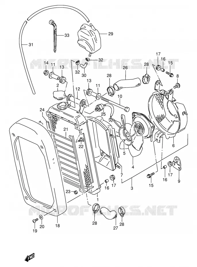 RADIATOR Suzuki MOTO 600 INTRUDER 1995  VS600GLS(E2)