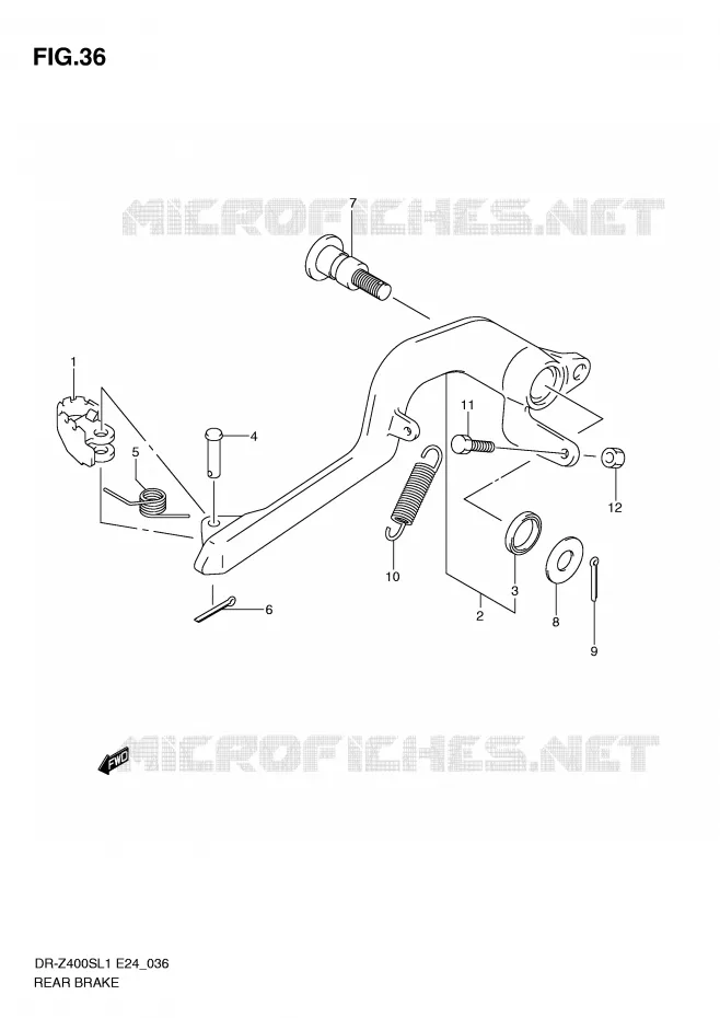 REAR BRAKE Suzuki MOTO 400 DR-Z 2011  DR-Z400SL1(E24)