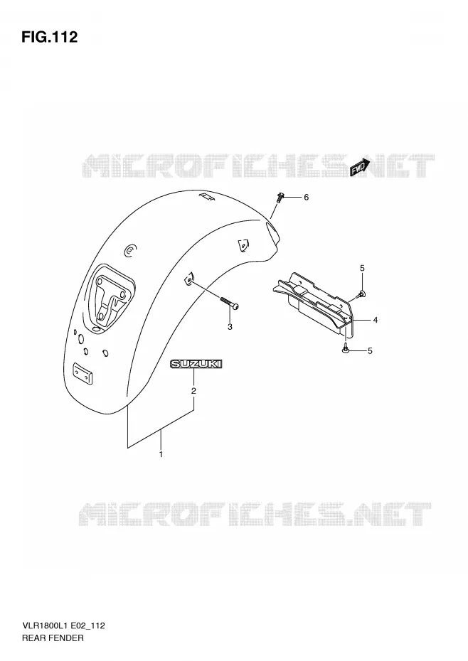 REAR FENDER (VLR1800L1 E19) Suzuki MOTO 1800 INTRUDER 2011  VLR1800L1(E2)