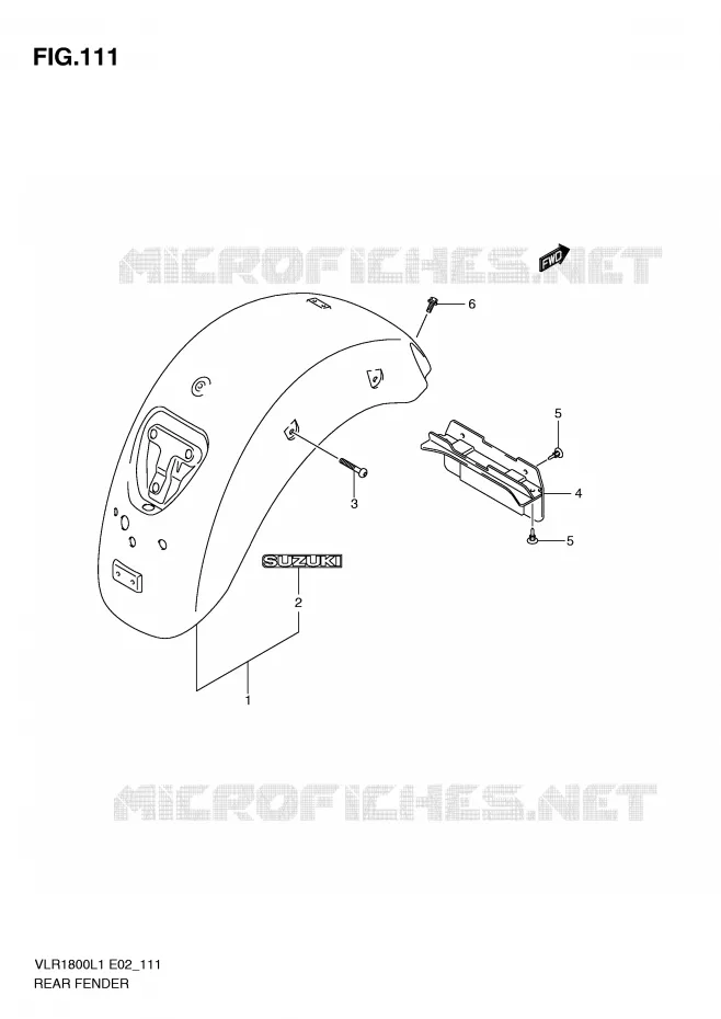 REAR FENDER (VLR1800L1 E2) Suzuki MOTO 1800 INTRUDER 2011  VLR1800L1(E2)