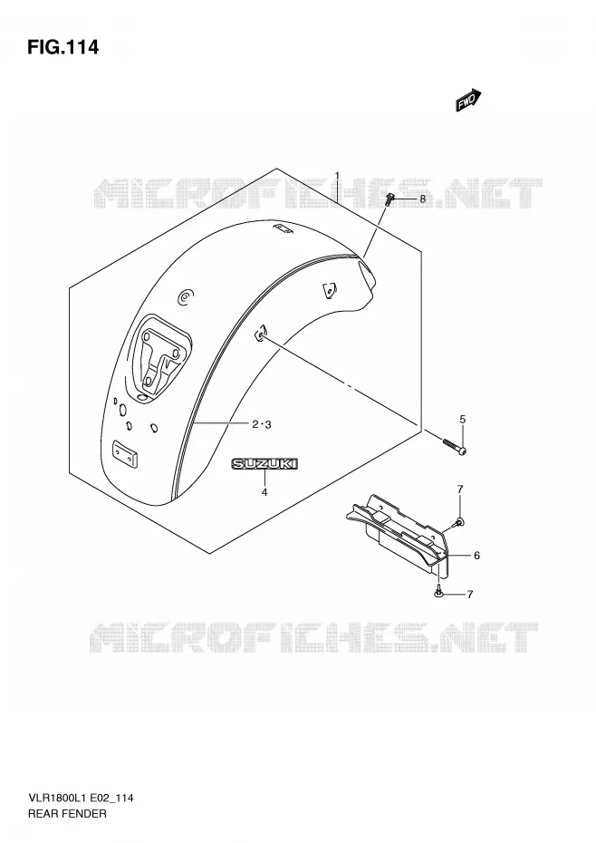REAR FENDER (VLR1800TL1 E2) Suzuki MOTO 1800 INTRUDER 2011  VLR1800TL1(E2)