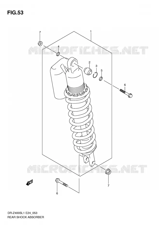REAR SHOCK ABSORBER Suzuki MOTO 400 DR-Z 2011  DR-Z400SL1(E24)