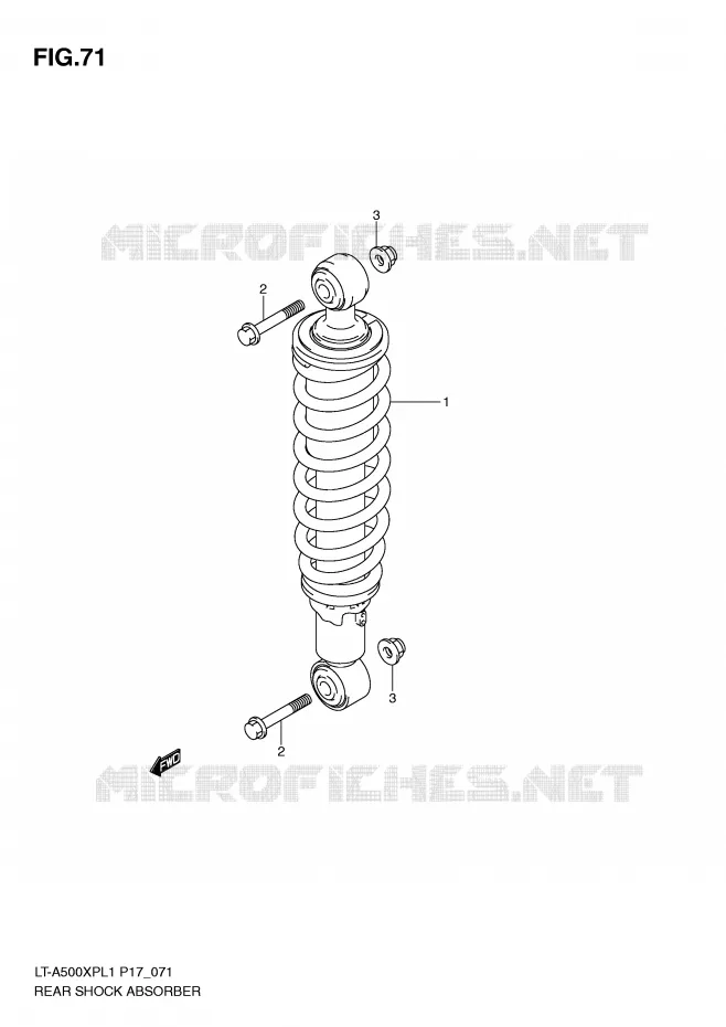 REAR SHOCK ABSORBER Suzuki QUAD 500 KINGQUAD 2011  LT-A500XPL1(P17)