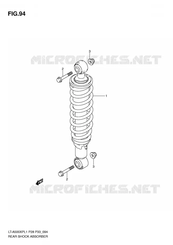 REAR SHOCK ABSORBER Suzuki QUAD 500 KINGQUAD 2011  LT-A500XPL1(P28/P33)