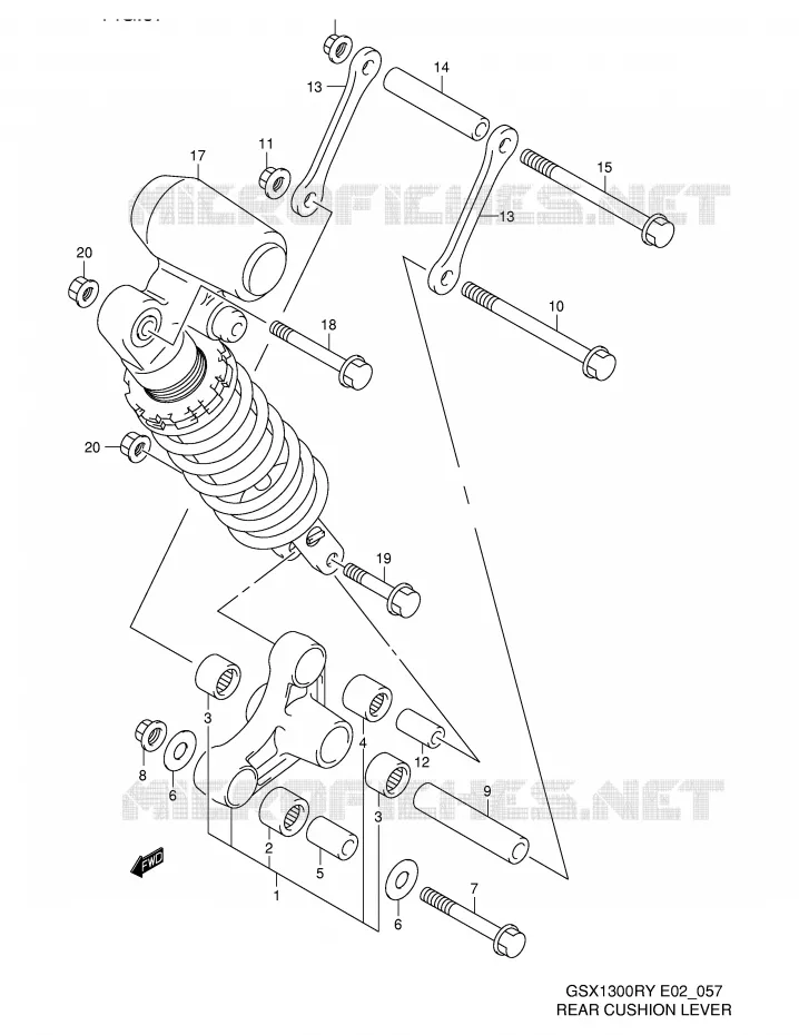SHOCK ABSORBER LINKAGE Suzuki MOTO 1300 HAYABUSA 2003  GSX1300RK3(E2)