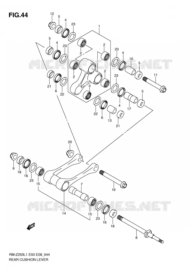 SHOCK ABSORBER LINKAGE Suzuki MOTO 250 RM-Z 2011  RM-Z250L1(E3/E28)
