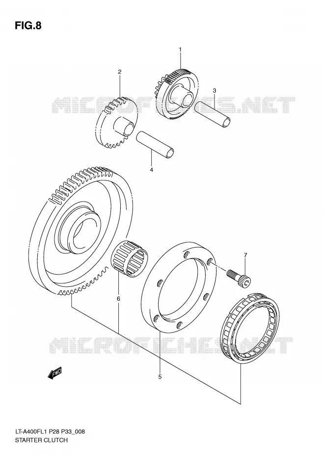 STARTER MOTOR CLUTCH Suzuki QUAD 400 KINGQUAD 2011  LT-A400FZL1(P28/P33)