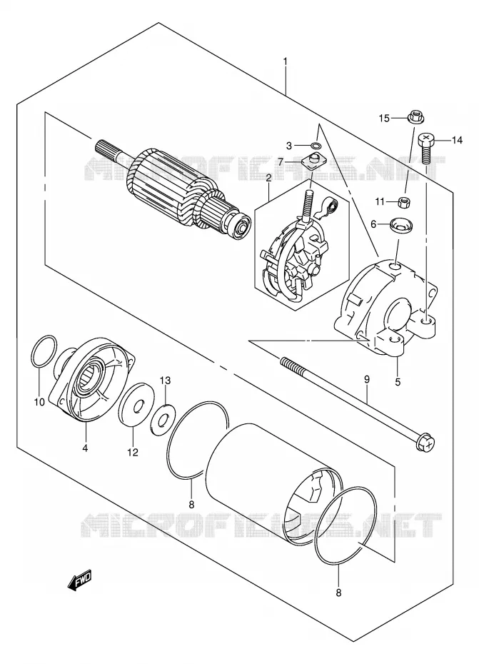 STARTER MOTOR Suzuki MOTO 1300 HAYABUSA 2003  GSX1300RZK3(E2)