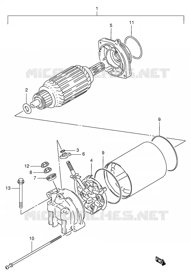 STARTER MOTOR Suzuki MOTO 600 INTRUDER 1996  VS600GLFT(E2)