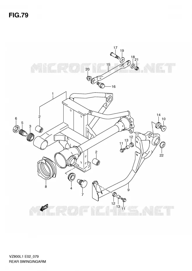 SWINGARM Suzuki MOTO 800 MARAUDER 2011  VZ800UEL1(E2)