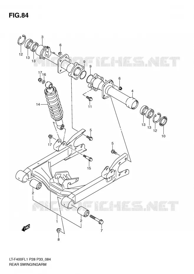 SWINGARM Suzuki QUAD 400 KINGQUAD 2011  LT-F400FL1(P28/P33)