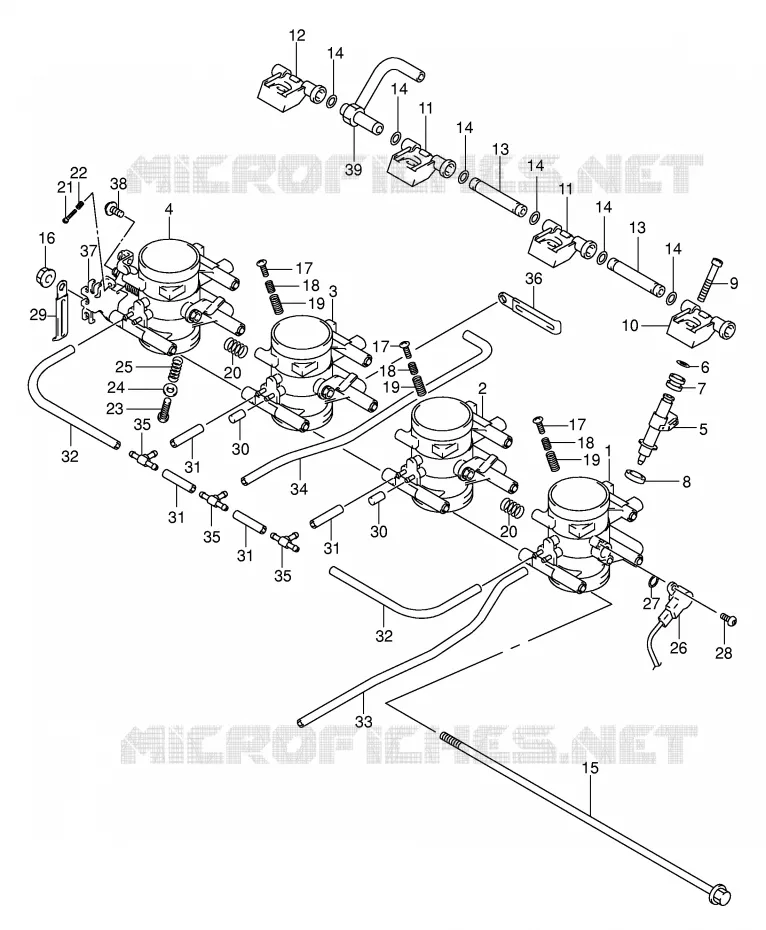 THROTTLE BODY (MODEL K2/K3) Suzuki MOTO 1300 HAYABUSA 2002  GSX1300RK2(E2)