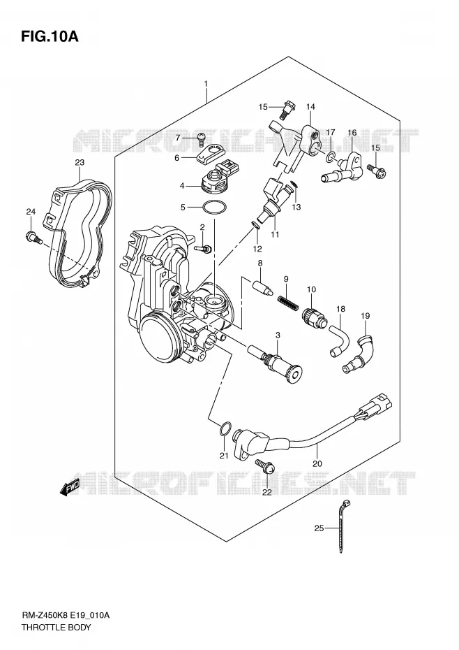 THROTTLE BODY (RM-Z450L1) Suzuki MOTO 450 RM-Z 2012  RM-Z450L1(E19)