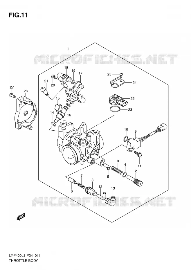 THROTTLE BODY Suzuki QUAD 400 KINGQUAD 2011  LT-F400L1(P24)