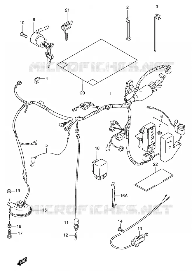 WIRING HARNESS (MODEL T/V) Suzuki MOTO 600 INTRUDER 1996  VS600GLT(E2)